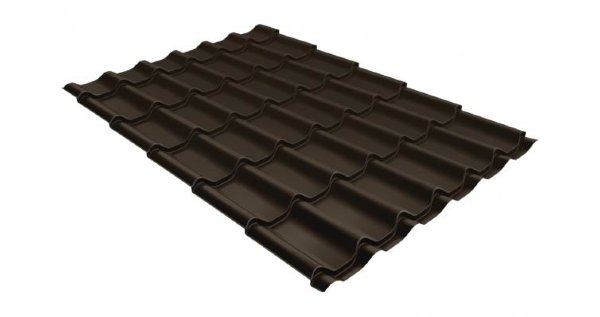 Металлочерепица классик 0,5 Satin RR 32 темно-коричневый купить в Ярославле