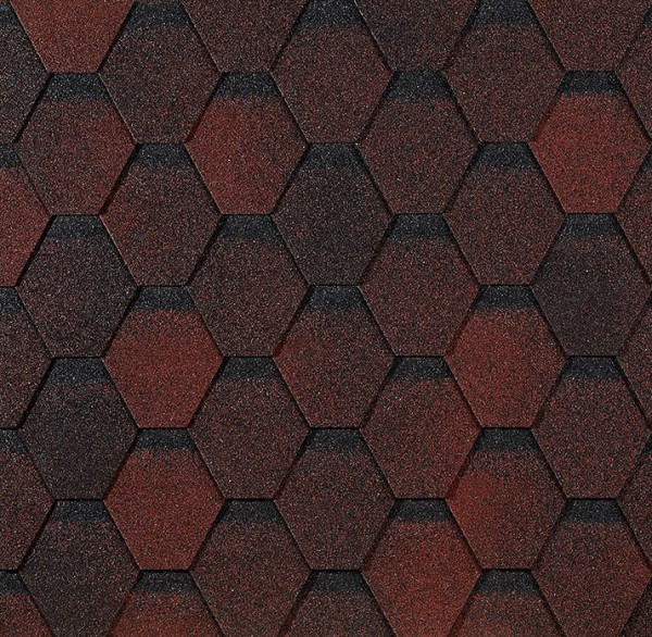 Гибкая черепица EURASIA Docke, Коллекция ШЕСТИГРАННИК Красный купить в Ярославле