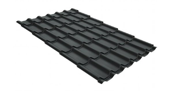 Металлочерепица классик GL 0,5 GreenCoat Pural Matt RR 23 темно-серый (RAL 7024 мокрый асфальт) купить в Ярославле