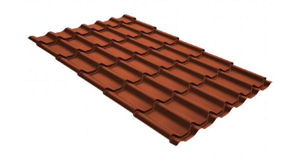 Металлочерепица классик GL 0,5 GreenCoat Pural RR 750 кирпично-красный (RAL 8004 терракота) купить в Ярославле
