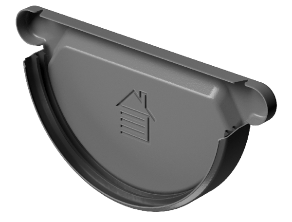 Заглушка желоба D125 Döcke STAL PREMIUM Графит, (RAL 7024) купить в Ярославле