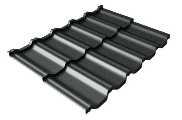 Металлочерепица модульная Квинта Uno Grand Line c 3D резом 0,5 Satin RAL 7016 антрацитово-серый купить в Ярославле