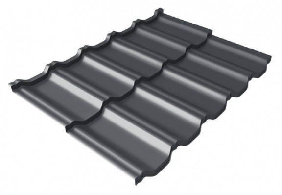 Металлочерепица модульная Квинта Uno Grand Line c 3D резом 0,5 Satin Мatt RAL 7024 мокрый асфальт купить в Ярославле