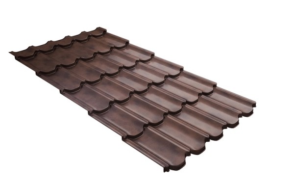 Металлочерепица квинта плюс с  3D резом 0,45 Safari Twincolor Brown купить в Ярославле