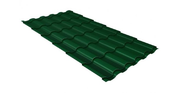 Металлочерепица кредо 0,5 Satin RAL 6005 зеленый мох купить в Ярославле