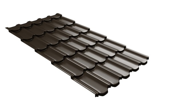 Металлочерепица квинта плюс с 3D резом 0,5 GreenСoat Pural Matt RR 32 темно-коричневый (RAL 8019 серо-коричневый) купить в Ярославле