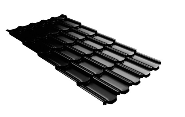 Металлочерепица квинта плюс с 3D резом 0,5 GreenСoat Pural Matt RR 33 черный (RAL 9005 черный) купить в Ярославле