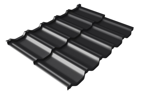 Металлочерепица модульная Квинта Uno Grand Line c 3D резом 0,5 Quarzit lite RAL 9005 черный купить в Ярославле