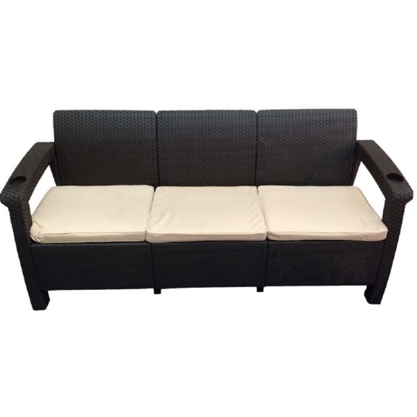 Трёхместный диван  Yalta Sofa 3 Seat венге купить в Ярославле