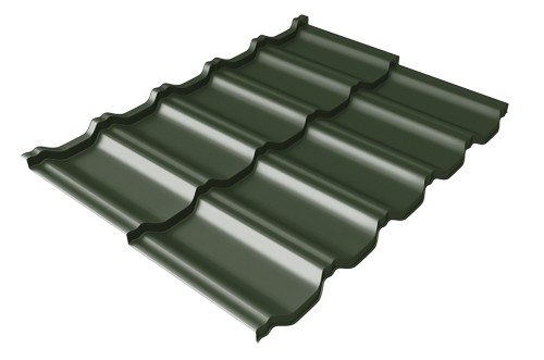 Металлочерепица модульная Квинта Uno Grand Line c 3D резом 0,5 Velur RAL 6020 хромовая зелень купить в Ярославле