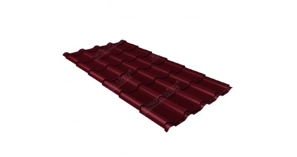 Металлочерепица камея 0,5 Satin RAL 3005 красное вино купить в Ярославле
