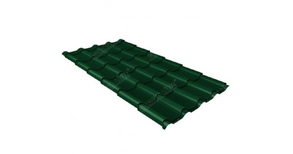 Металлочерепица камея 0,5 Satin RAL 6005 зеленый мох купить в Ярославле