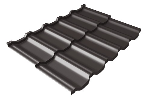 Металлочерепица модульная Квинта Uno Grand Line c 3D резом 0,5 Satin Мatt RR 32 темно-коричневый купить в Ярославле