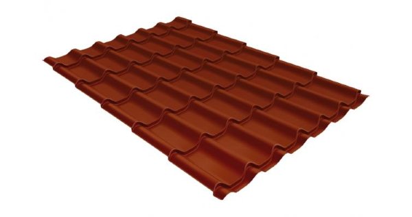 Металлочерепица классик 0,5 Satin RAL 8004 терракота купить в Ярославле