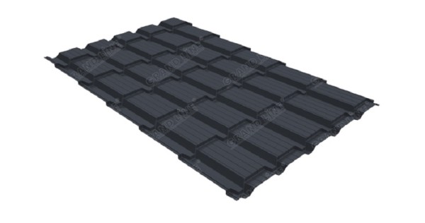 Металлочерепица GL квадро профи 0,5 Satin RAL 7024 мокрый асфальт купить в Ярославле