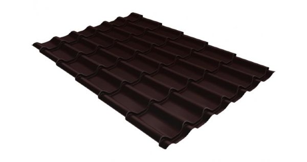 Металлочерепица классик GL 0,5 Velur20 RAL 8017 шоколад купить в Ярославле